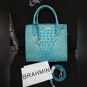 NWT BrahminMermaid Green Melbourne, a serene aqua green.